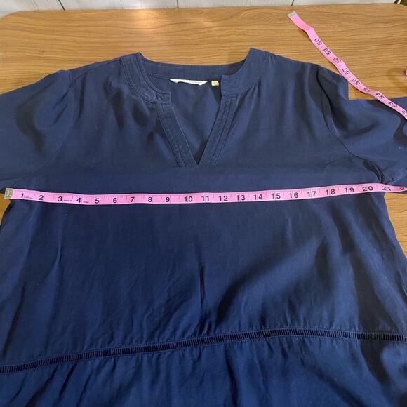 Soft Surroundings Isle of Breeze Top Style# 2DD98 Navy Blue Size Large - Picture 7 of 8